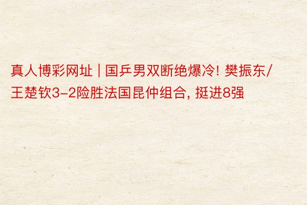 真人博彩网址 | 国乒男双断绝爆冷! 樊振东/王楚钦3-2险胜法国昆仲组合, 挺进8强